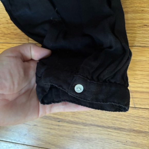 Old Navy Women’s Relaxed Embroidered-Stitch  Black Boho Blouse w/ Keyhole Detail - Picture 4 of 6